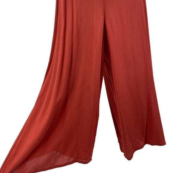 Topshop Womens Tort Ring Sleeveless Overalls Cropped Crepe Wide Leg Jumpsuit M - Picture 10 of 13